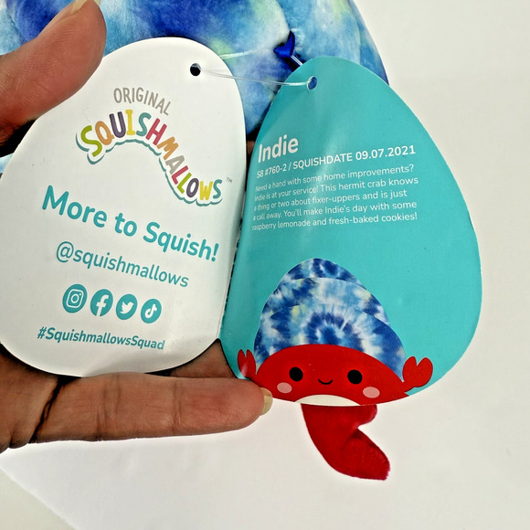 Squishmallows KellyToy Plush 8" Indie Hermit Crab Super Soft & Cuddly NEW w Tags - Picture 13 of 14